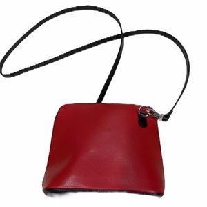 Vera Pelle Crossbody Made in Italy Red